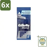 Gillette - Blue II - Wegwerpscheermesjes - Precisie & Comfort - 5 Scheermesjes - Voordeelverpakking - 6 stuks - blue ii - Scheerresultaat