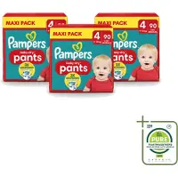 Pampers 3 x – Luierbroekjes – Baby Dry Pants Maat 4 – 90 Luiers - Grootverpakking - Vaatwasstrips - Baby Luier - Luierbroek - Droge Luier - Luier Voor Baby - Luier Voor Kind