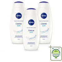 Nivea 3 x - Douchecrème - Zacht - Huidbeschermend - Amandelolie - 500 ml - Grootverpakking - Vaatwasstrips - Douchecrème - Huid Verzorgen - Amandelolie - Zijdezachte Huid - Hydratatie