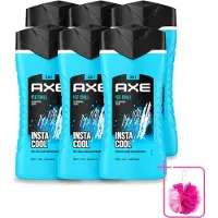 Axe 6 x - 3-in-1 Douchegel - Ice Chill - Icy Menthol - Insta Cool - 100% Plantaardig - 150 ml - Bulkverpakking - Douchegel - Douchemop - Menthol