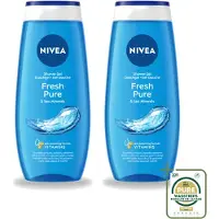 Nivea 2 x – Douchegel – Fresh Pure – 250 ml - Wasstrips - Douchegel - Huidverzorging - Frisheid - Vitamine C - Vitamine E