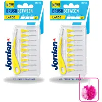 Jordan 2 x - Between L - Interdentale ragers - 0.7 mm - 10 Ragers - Bulkverpakking - Interdentale reiniging - Douchemop - Tandplak verwijderen