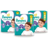 Pampers 3 x – Luiers – Active Baby Maat 6 – 32 Luiers - Voordeelverpakking - 3 stuks
