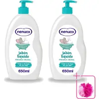 Nenuco 2 x - Jabon Líquido - Vloeibare Zeep - Originele Geur - Met Doseerpomp - 650 ml - Bulkverpakking - Vloeibare zeep - Douchemop - Zeep voor baby