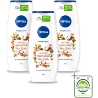 Nivea 3 x - Douchegel - Winter Moment Shea Butter - 250 ml - Grootverpakking - Vaatwasstrips - Douchegel Winter - Sheaboter Douchegel - Hydraterende Douchegel - Verzorgende Douchegel - Winterdouchegel