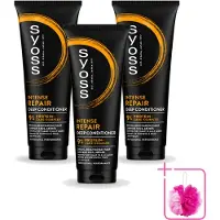 Syoss 3 x - Intense Repair - Deep Conditioner - Herstelt & Versterkt - 250 ml - Bulkverpakking - Herstel haar - Douchemop - Droog haar