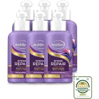 Unilever 6 x Andrélon Intense Repair Leave-In Crème - 200 ml - Voorraadverpakking - 6 stuks
