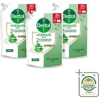 Dettol 3 x - Handzeep Navulling - Hydrate - Aloë Vera & Bamboe - 500 ml - Wasstrips - Handzeep Navulling - Handzeep Hydrate - Handzeep Aloë Vera - Handzeep Bamboe - Handzeep Antibacterieel