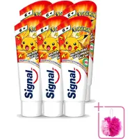 Signal 6 x - Pokémon - Tandpasta - Milde Munt Smaak - Anti-Tandsteen - Kinder 6+ Jaar - 75 ml - Bulkverpakking - Tandpasta voor kinderen - Douchemop - Anti-tandsteen tandpasta