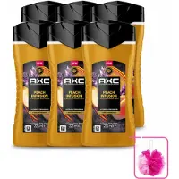 Axe 6 x – Douchegel – Peach Infusion – 225 ml - Bulkverpakking - Douchegel - Douchemop - Fris ruiken
