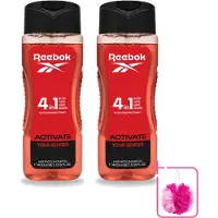 Reebok 2 x - Activate Your Senses - Douchegel - 4 in 1 - 400 ml - Bulkverpakking - Douchegel - Douchemop - 4 in 1