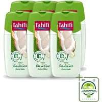 Tahiti 6 x - Douchegel - Kokos Water - 0% Kleurstof - 250 ml - Grootverpakking - Vaatwasstrips - Douchegel Kokos Water - Kokos Water Douchegel - Hydraterende Douchegel - Zachte Huid - Huid Verzorging