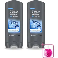 Dove 2 x - Douchegel - Men+ Care Cool Fresh - Verfrissend en energiegevend - 400 ml - Bulkverpakking - Douchegel voor mannen - Douchemop - Verfrissende geur