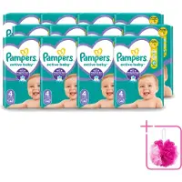 Pampers 12 x – Luiers – Active Baby Maat 4 – 46 Luiers - Bulkverpakking - Baby luier - Douchemop - Baby droog