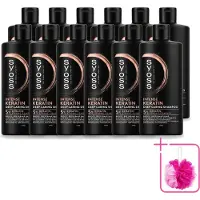 Syoss 12 x – Shampoo – Keratin Deep Caring – 440 ml - Bulkverpakking - Keratine shampoo - Douchemop - Haarversterking
