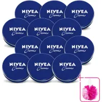 Nivea 12 x – Crème – Voor Gezicht, Handen en Lichaam – 250 ml - Bulkverpakking - Crème - Douchemop - Gezichtscreme