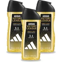 Adidas 3 x - 3-in-1 Douchegel - Victory League - Vibrant & Spicy - Gerecyclede Verpakking - 250 ml - Voordeelverpakking - 3 stuks