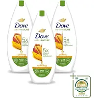 Dove 3 x Care By Nature - Uplifting - Douchegel - Mangoboter & Almond Extract - 225 ml - Wasstrips - Douchegel - Huidverzorging - Opwekkende Douchegel - Hydraterende Douchegel - Mangoboter
