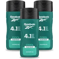 Reebok 3 x - Cool Your Body - Douchegel - 4 in 1 - 400 ml - Voordeelverpakking - 3 stuks