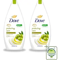 Dove 2 x Protecting Care - Douchegel - Olijfolie - Sulfaatvrij - 450 ml - Grootverpakking - Vaatwasstrips - Douchegel - Olijfolie - Huidverzorging - Sulfaatvrije Douchegel - Hydraterende Crème