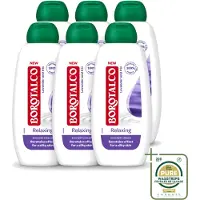 Borotalco 6 x - Douchegel - Relaxing - Lavender & Iris - 250 ml - Wasstrips - Douchegel - Ontspanning - Lavendel - Iris - Huidverzorging