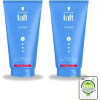 Taft 2 x - Ultra 4 - Styling Gel - Stevige fixatie - 150 ml - Grootverpakking - Vaatwasstrips - Haargel - Stevige Fixatie - Arginine Formule - Haartype - Haartypen