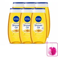 Nivea 6 x - Doucheolie - Natuurlijke Doucheolie - 200 ml - Bulkverpakking - Doucheolie - Douchemop - Natuurlijke oliën