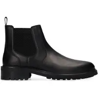 Manfield Zwarte leren chelsea boots | Maat 40