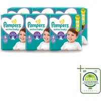 Pampers 6 x – Luiers – Active Baby Maat 6 – 32 Luiers - Grootverpakking - Vaatwasstrips - Baby Luiers - Bescherming Tegen Doorlekken - Bewegingsvrijheid - Comfort - Droogheid
