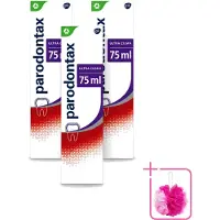 Parodontax 3 x – Tandpasta – Ultra Clean – 75 ml - Bulkverpakking - Tandpasta - Douchemop - Tandplak