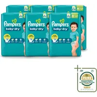 Pampers 6 x – Luiers – Baby Dry Maat 6 – 22 Luiers - Wasstrips - Baby Luier - Droge Luier - Luier Voor Baby - Luier Maat 6 - Lekbescherming