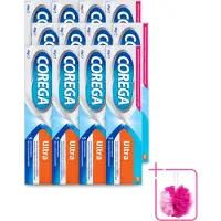 Corega 12 x Ultra Kleefcrème - Krachtig Houvast & Bescherming - Met Verfrissende Mintsmaak - 40g - Bulkverpakking - Gebitprothese kleefcrème - Douchemop - Houvast gebitsprothese