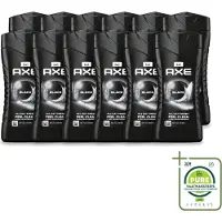 Axe 12 x - 3-in-1 Douchegel - Black - Frozen Pear & Cedarwoord - 12hrs Long Lasting Scent - 250 ml - Grootverpakking - Vaatwasstrips - Douchegel - Lichaam - Gezicht - Haar - Frisheid
