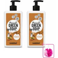 Marcel's Green Soap 2 x - Handzeep - Sandelhout & Kardemom - Voor dagelijks gebruik - 500 ml - Bulkverpakking - Handzeep - Douchemop - Natuurlijke handzeep