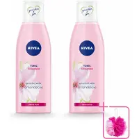 Nivea 2 x - Gezichtstonic - Essentials Verzachtende Tonic - Voor droge & gevoelige huid - Met Amandelolie & Hydramine - 200 ml - Bulkverpakking - Gezichtstonic - Douchemop - Droge huid