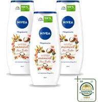 Nivea 3 x - Douchegel - Winter Moment Shea Butter - 250 ml - Wasstrips - Douchegel Winter - Shea Butter Douchegel - Hydraterende Douchegel - Winter Douchegel - Verzorgende Douchegel