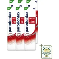 Parodontax 6 x - Tandpasta - Original - 75ml - Wasstrips - Bloedend Tandvlees - Tandplak - Tandvleesproblemen - Tandpasta - Fluoride
