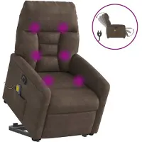 vidaXL Sta-op-massagestoel elektrisch verstelbaar microvezelstof bruin
