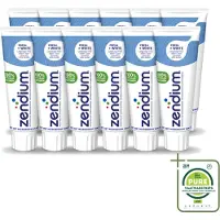 Zendium 12 x - Tandpasta - Fresh+ White - 75 ml - Grootverpakking - Vaatwasstrips - Tandpasta - Frisse Adem - Witte Tanden - Enzymen - Fluoride
