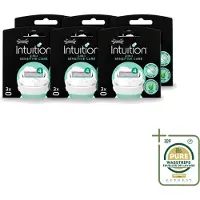 Wilkinson 6 x – Scheermesjes – Intuition Dry Skin Sensitive Care – 3 Scheermesjes - Wasstrips - Gevoelige Huid - Aloe Vera - Vitamine E - Scheermesjes - Scheerbeurt