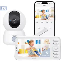 Arenti Laxihub AINANNY C3 Kit Wifi Baby Monitor - Babyfoon met Camera - Babyfoon met 5 Inch Scherm - Full HD-Resolutie - App Slaapliedjes & Temperatuur - Alexa & Google