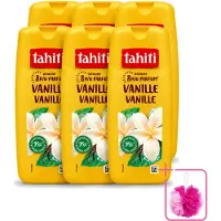 Tahiti 6 x – Douchegel – Vanille - 315 ml - Bulkverpakking - Douchegel vanille - Douchemop - Warme geur
