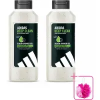 Adidas 2 x – Douchegel – Active Skin & Mind Deep Clean – 400 ml - Bulkverpakking - Douchegel - Douchemop - Reinigen na training