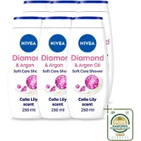 Nivea 6 x - Diamond Touch Douchegel - Sensuele Leliegeur - 250 ml - Wasstrips - Douchegel - Diamantpoeder - Witte Aronskelk - Hydratatie - Luxe Douchegel