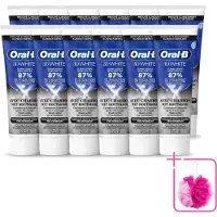 Oral-B 12 x - 3D White Houtskool - Tandpasta - Whitening & Diepreinigend - 75 ml - Bulkverpakking - Witte tanden - Douchemop - Tandpasta whitening