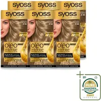 Syoss 6 x Oleo Intense 8-05 Beige Blond - Permanente haarkleuring zonder ammonia - Verpakking met 6 stuks