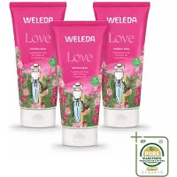 Weleda 3 x - Douchecrème Aroma Shower Love - 200 ml - Wasstrips - Douchecrème - Aromatherapie - Natuurlijke Douchecrème - Liefdevolle Geur - Wellness Douche