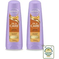 Unilever 2 x Andrélon Oil & Care Conditioner voor droog en kroeshaar, 200 ml - Voordeelverpakking - 2 stuks