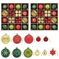 vidaXL Kerstballenset 88 st Rood, goud en groen Ø 6 cm Kunststof