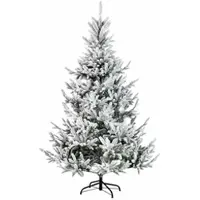 vidaXL Kunstmatige Hinged Kerstboom 120 cm PVC en Metalen Groen en Wit